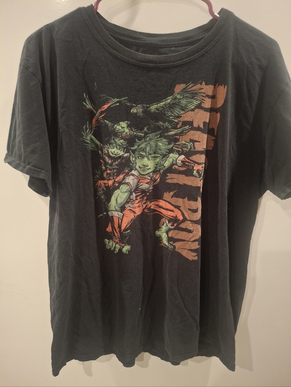 Funko Black Teen Titans Beast Boy Graphic Tee with Green and Orange Print